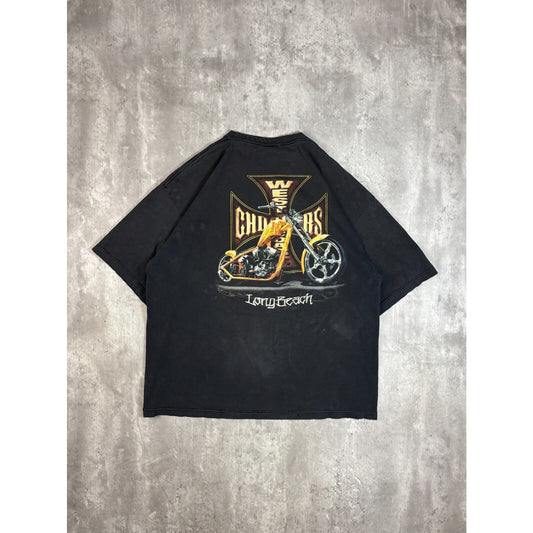Vintage Y2K West Coast Choppers Long Beach Motorcycle T-Shirt Size XXXL Black