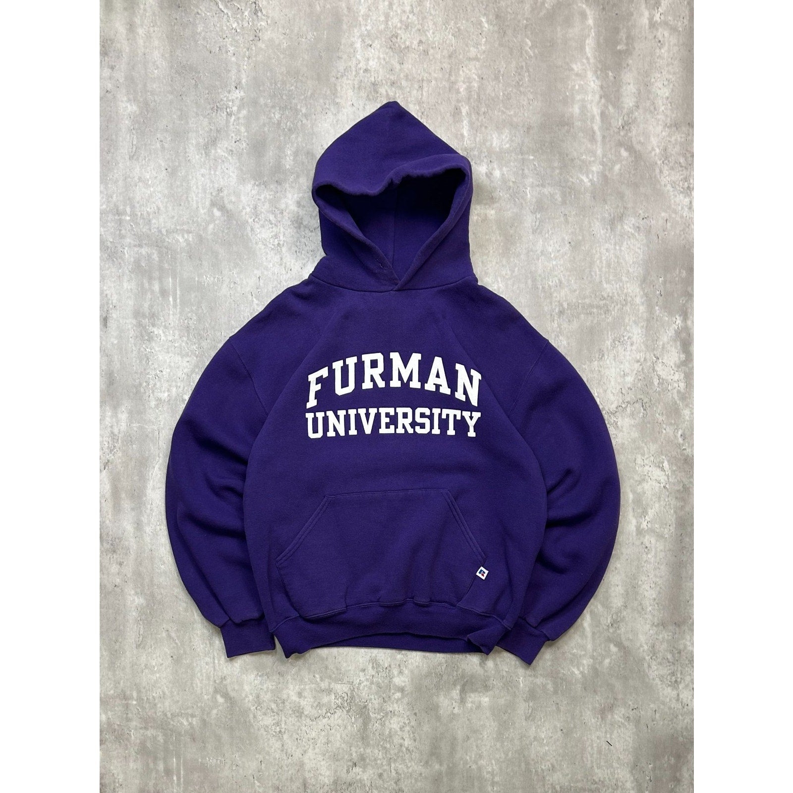 Vintage Furman University Collegiate Spellout Hooded Sweatshirt Size Medium