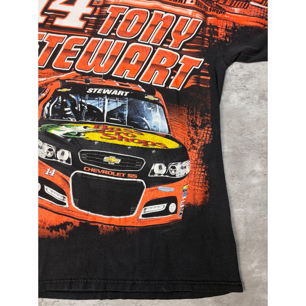 Vintage Tony Stewart #14 Nascar All Over Print Racing T-Shirt Size Large