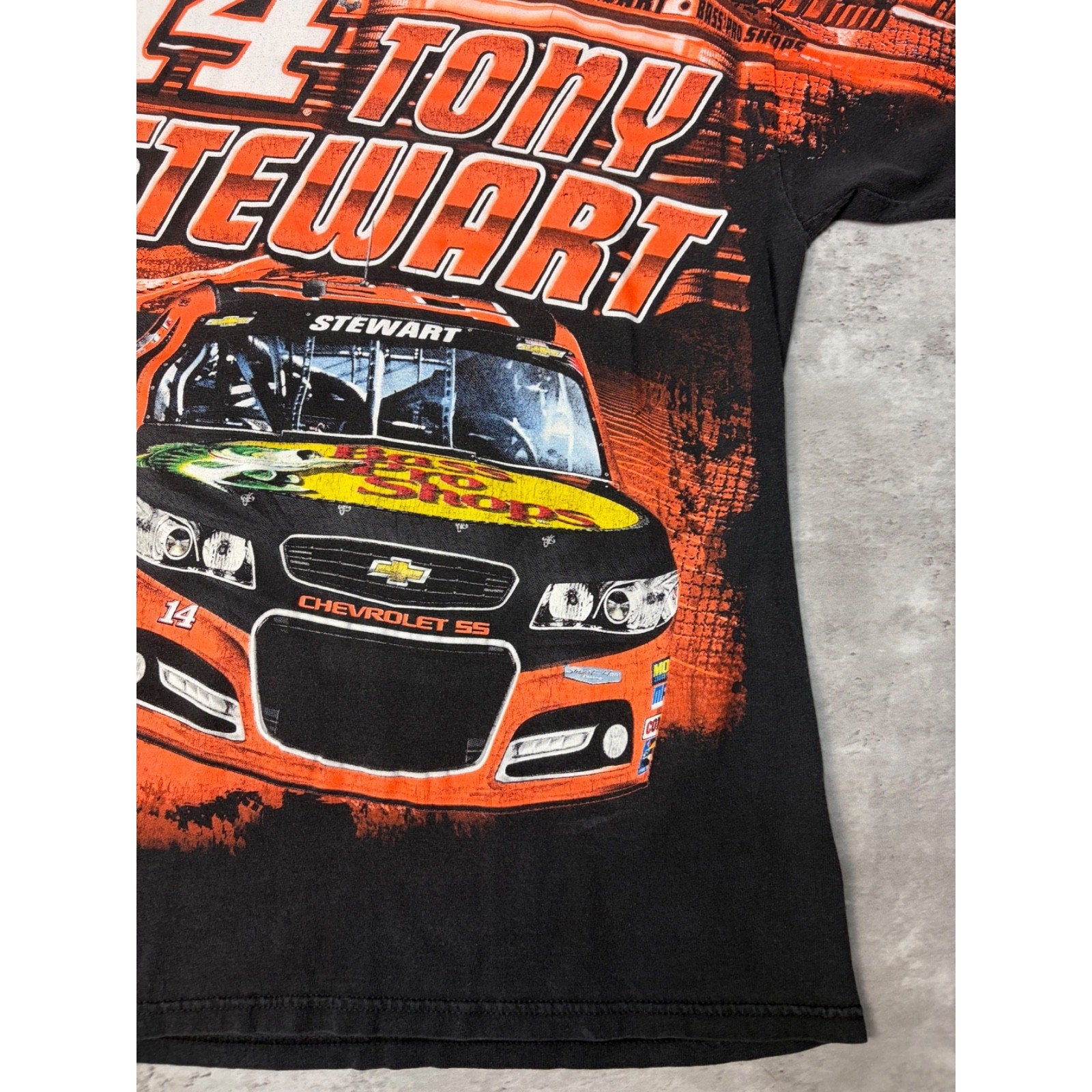 Vintage Tony Stewart #14 Nascar All Over Print Racing T-Shirt Size Large