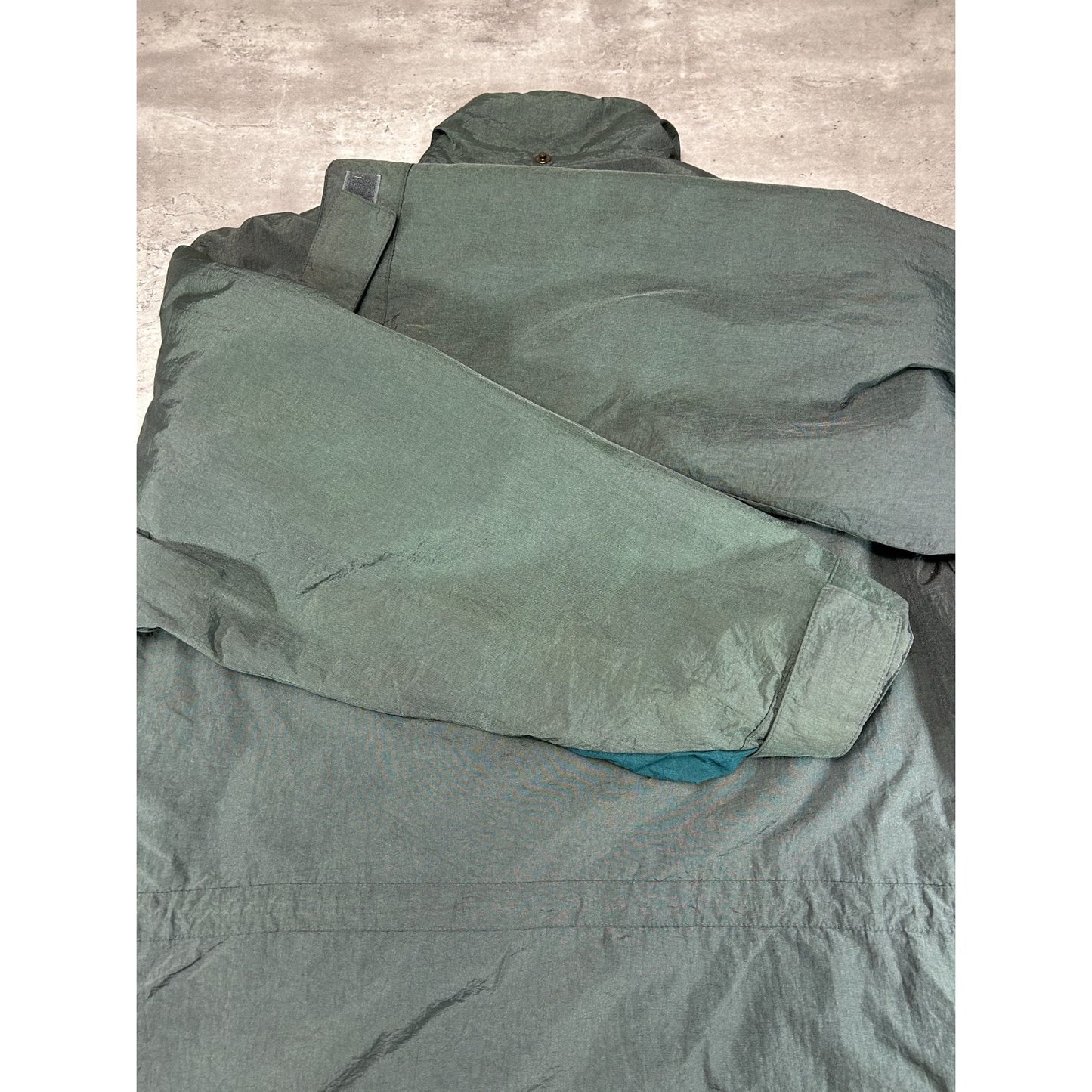 Vintage 80s/90s L.L. Bean Blanket Lined Nylon Long Jacket Size LT Green