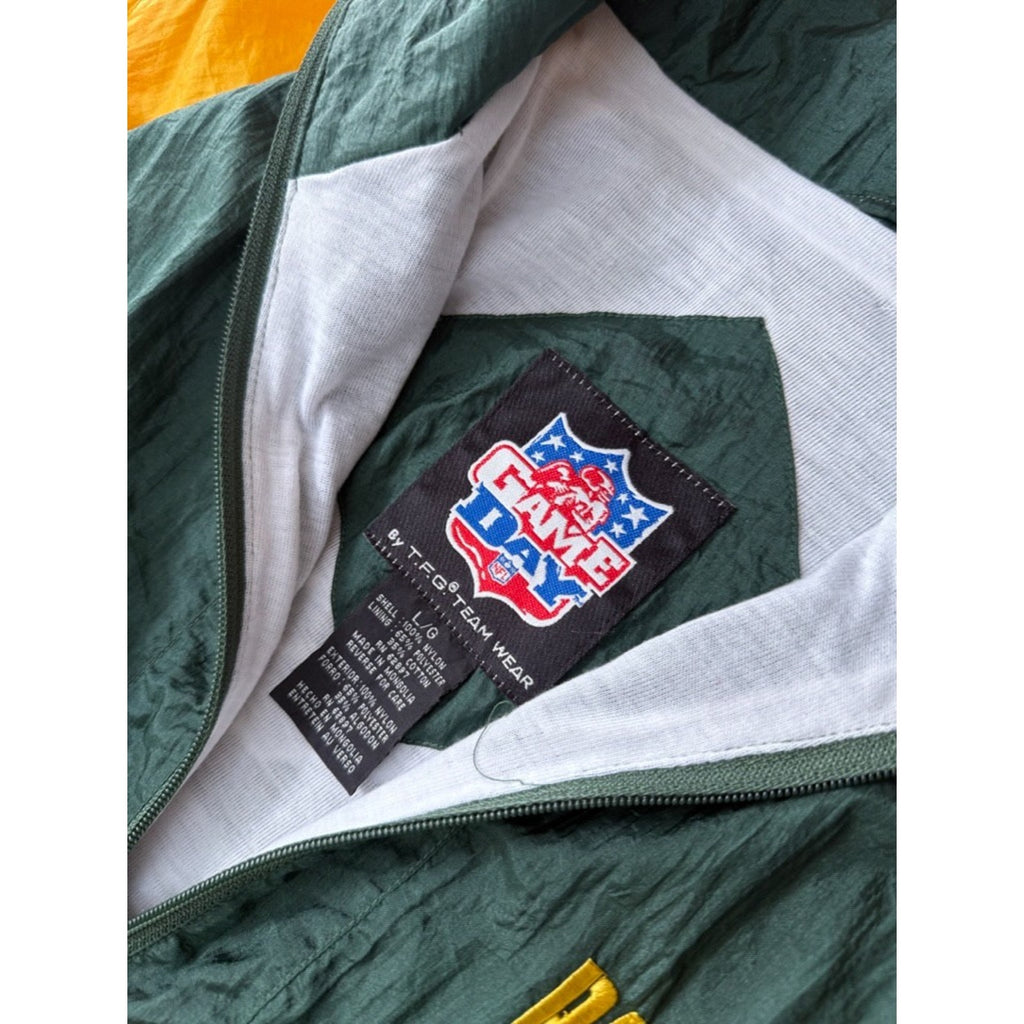 Vintage Green Bay Packers NFL Embroidered Spellout Windbreaker Jacket Size Large