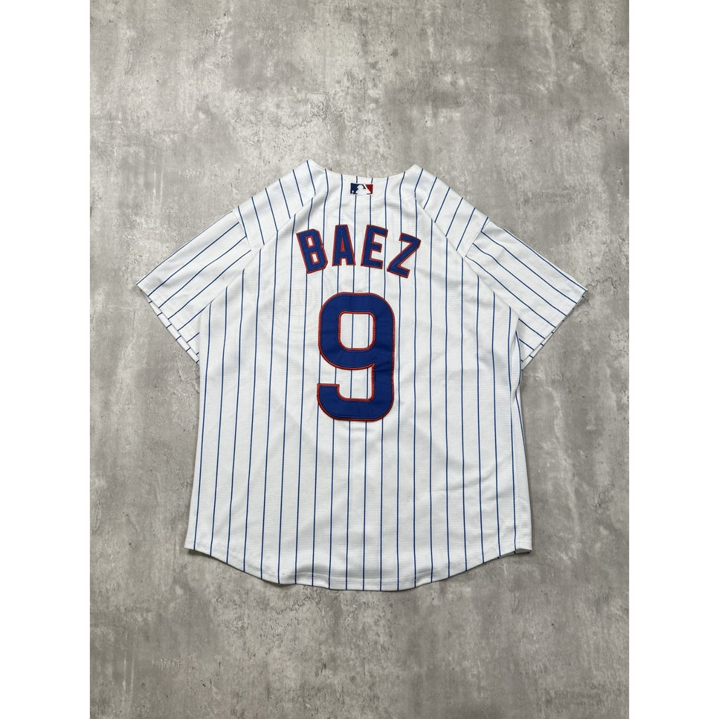 Javier Baez #9 Chicago Cubs MLB Stitched Pinstripe Baseball Jersey Size Large