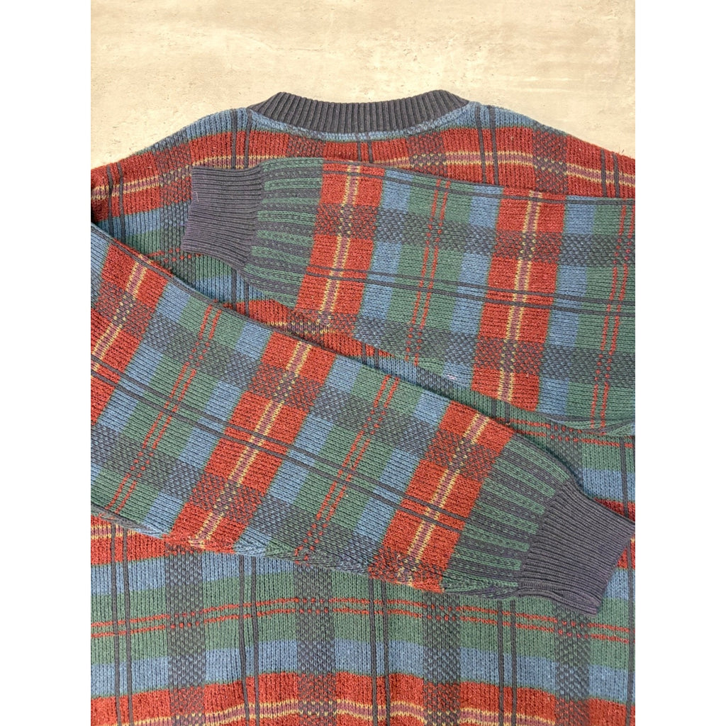 Vintage 90s Plaid Print Pullover Knit Sweater Size 2XL