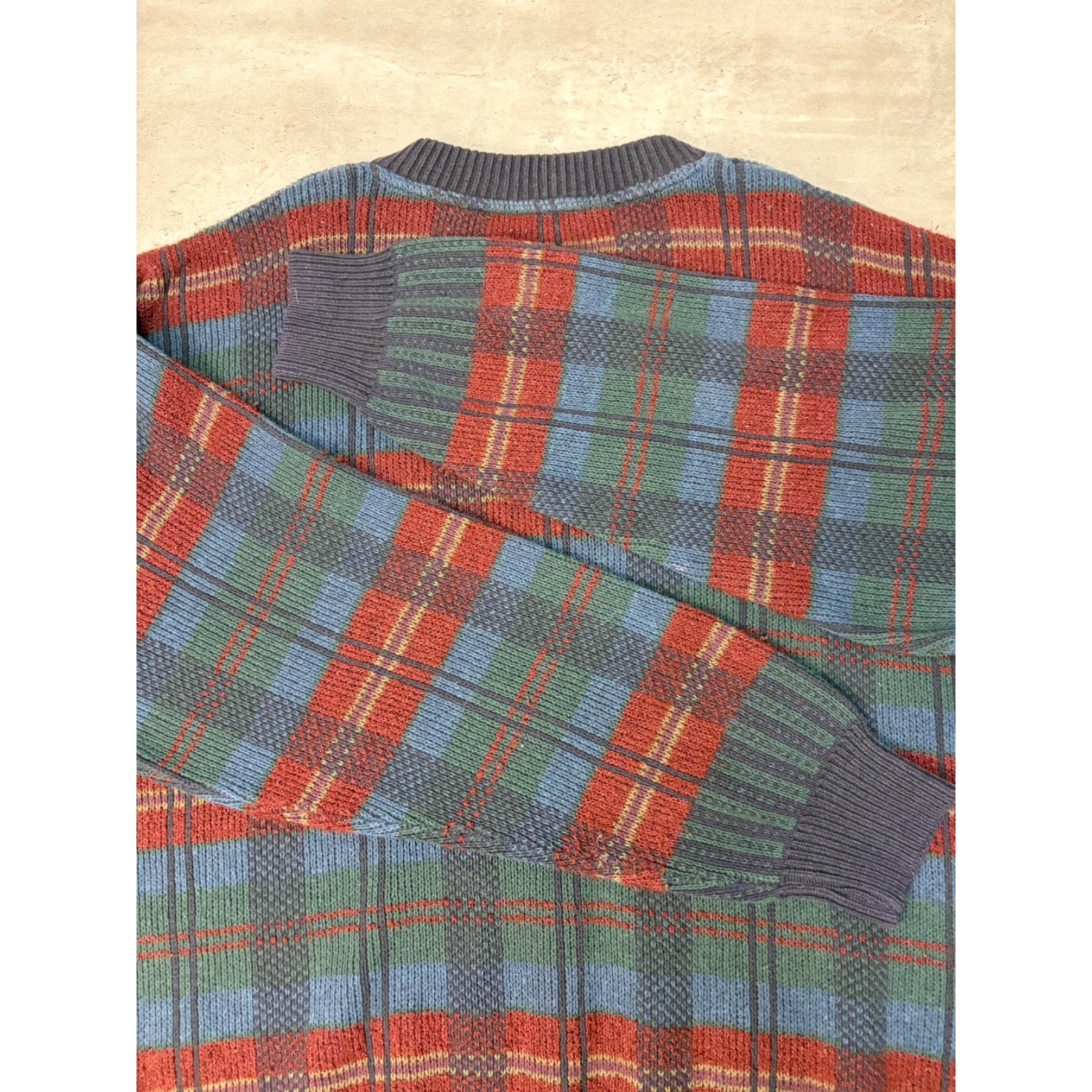 Vintage 90s Plaid Print Pullover Knit Sweater Size 2XL