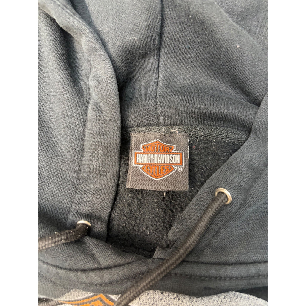 Vintage Harley Davidson Skull Bandana Graphic Hooded Sweatshirt Size Large