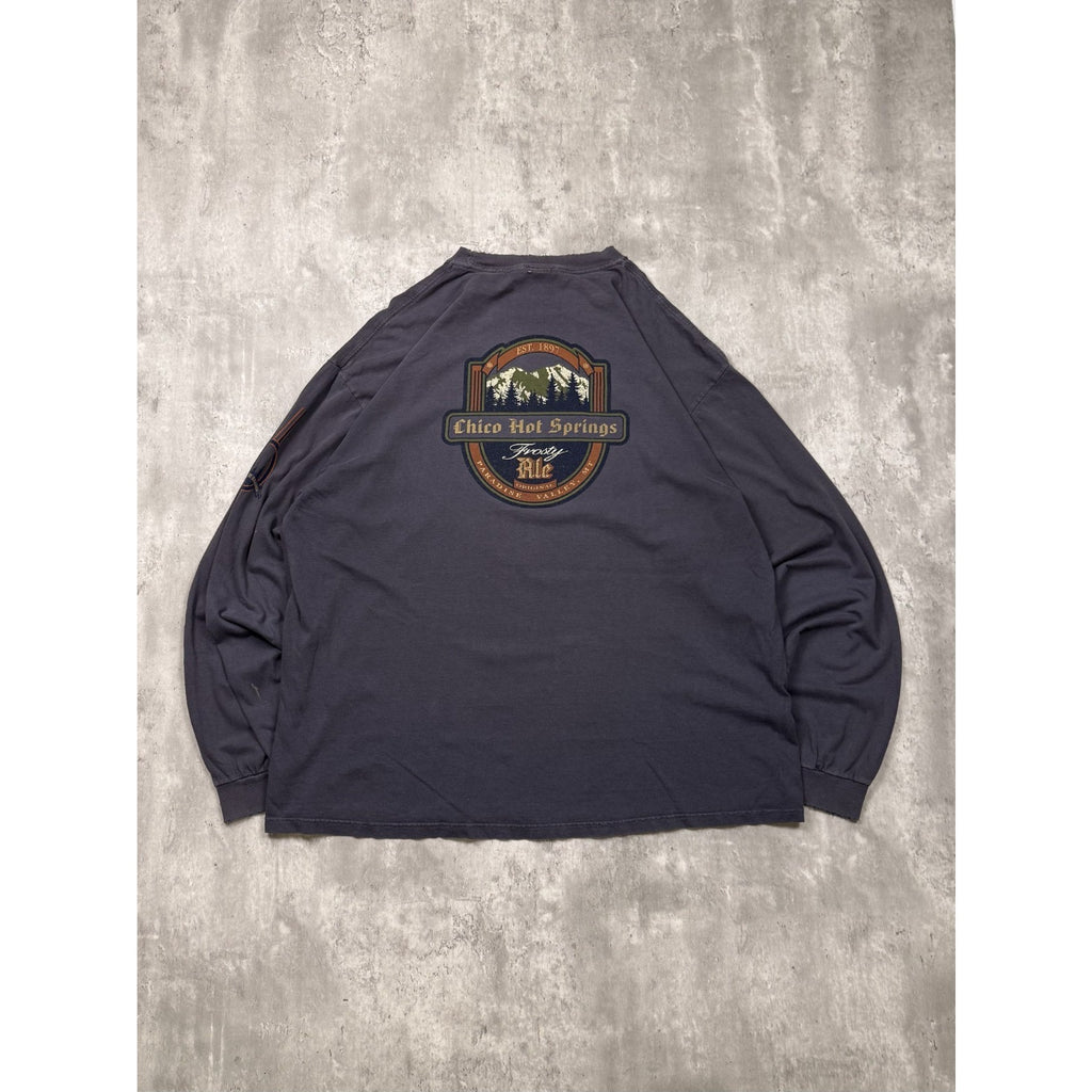 Vintage Chico Hot Springs Destination Graphic Long Sleeve T-Shirt Size XL