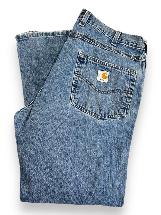 Carhartt Medium Wash Work Wear Denim Pants Size 36W Blue