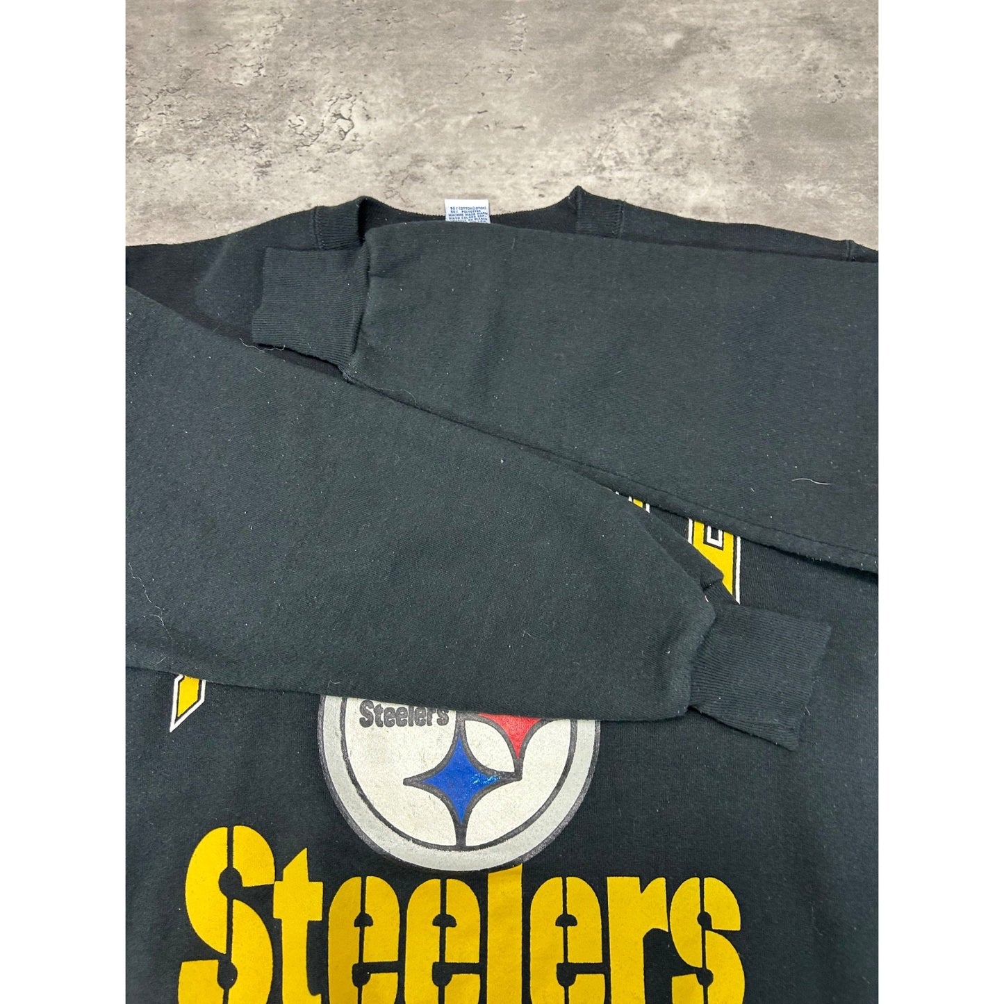 Vintage 90s Pittsburgh Steelers NFL Graphic Spellout Football Sweatshirt Medium
