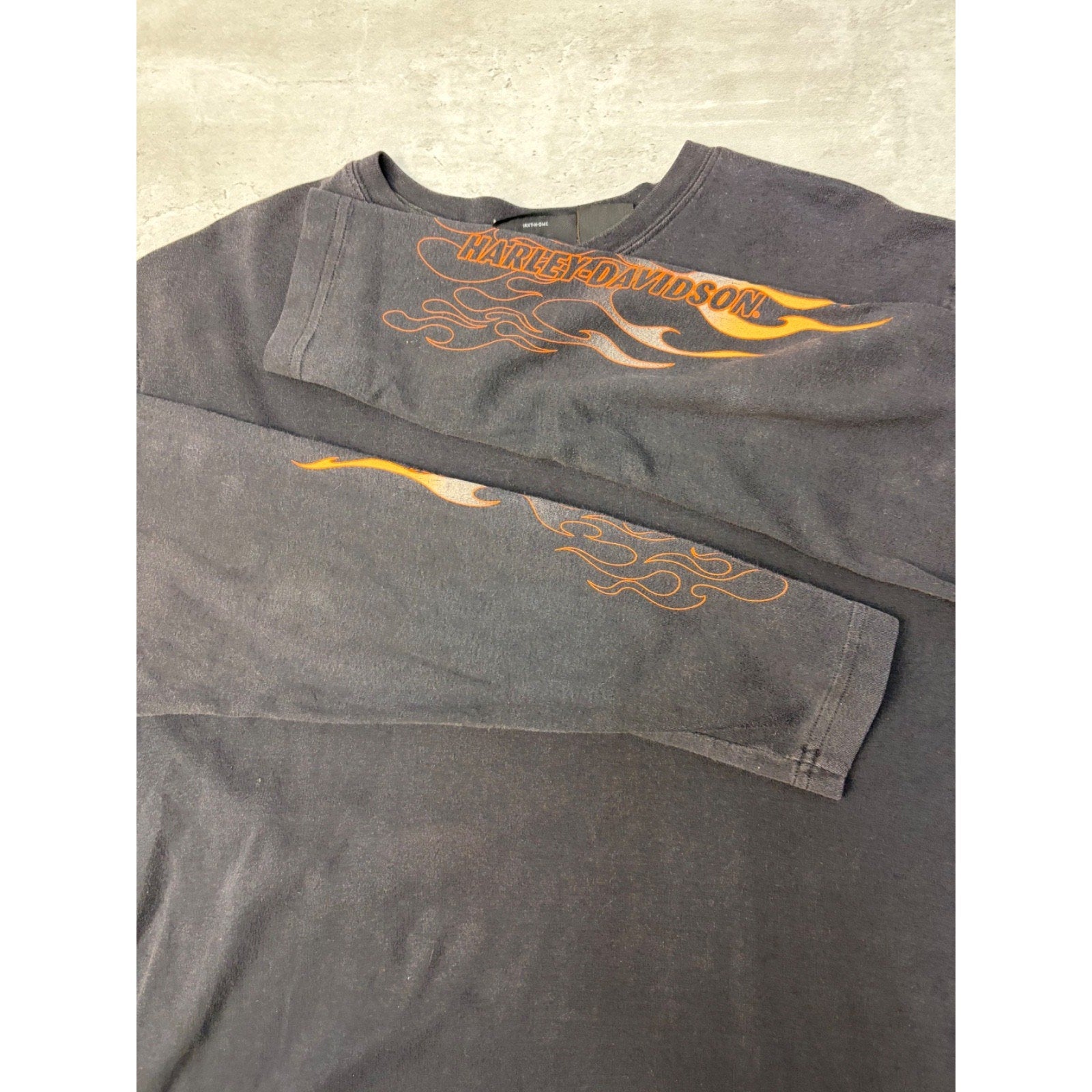 Vintage Harley Davidson Live To Ride Flame Sleeve Graphic T-Shirt Size Large
