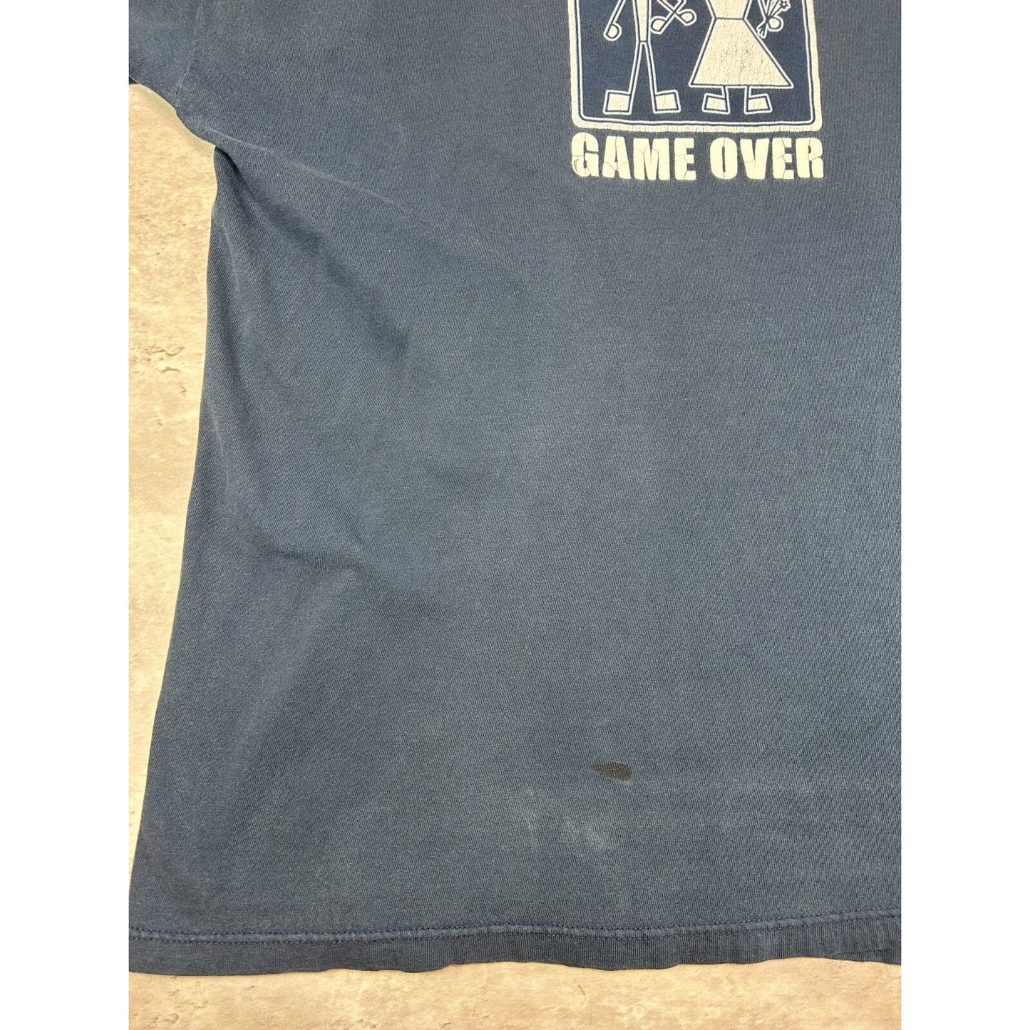 Vintage 90s Game Over Marriage Comedy Cartoon Graphic T-Shirt Size Large