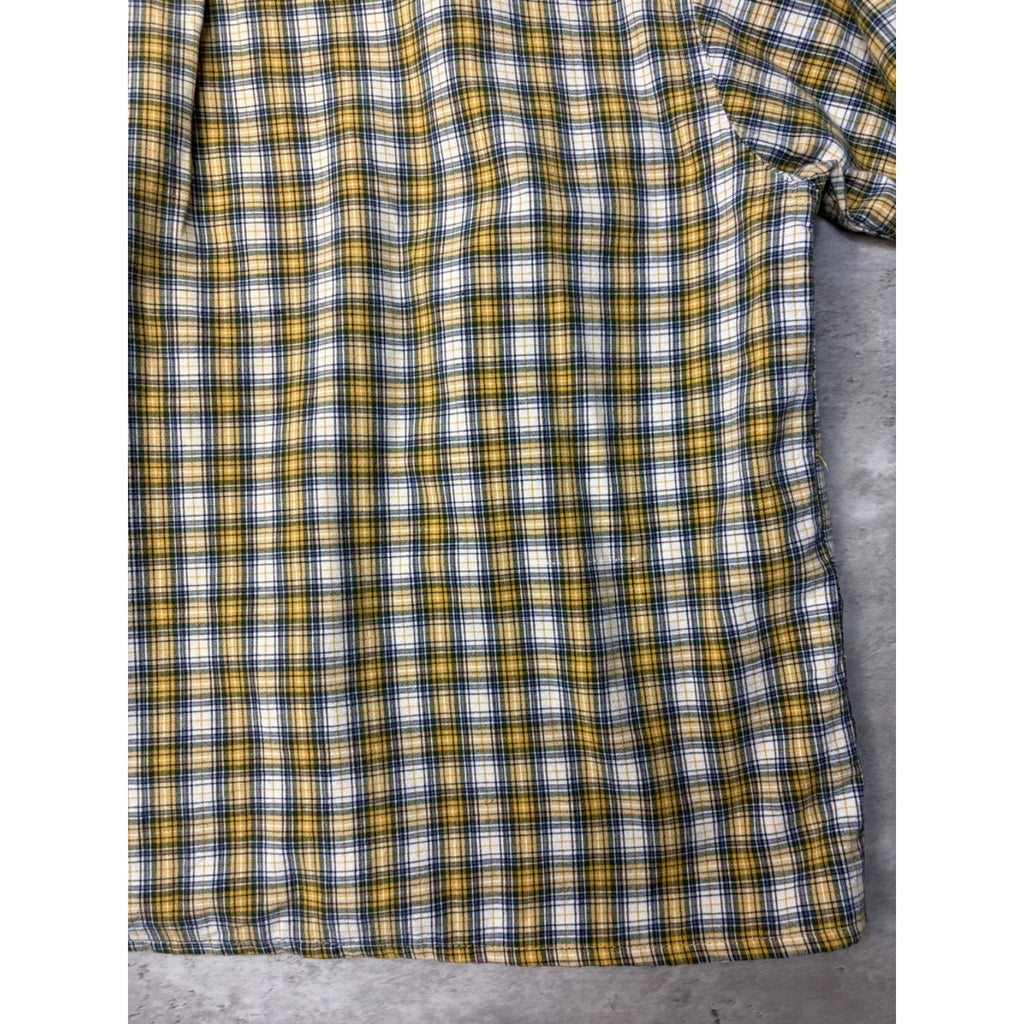 Vintage Sonoma Jean Company Plaid Single Pocket Cropped Button Up Shirt Size XL