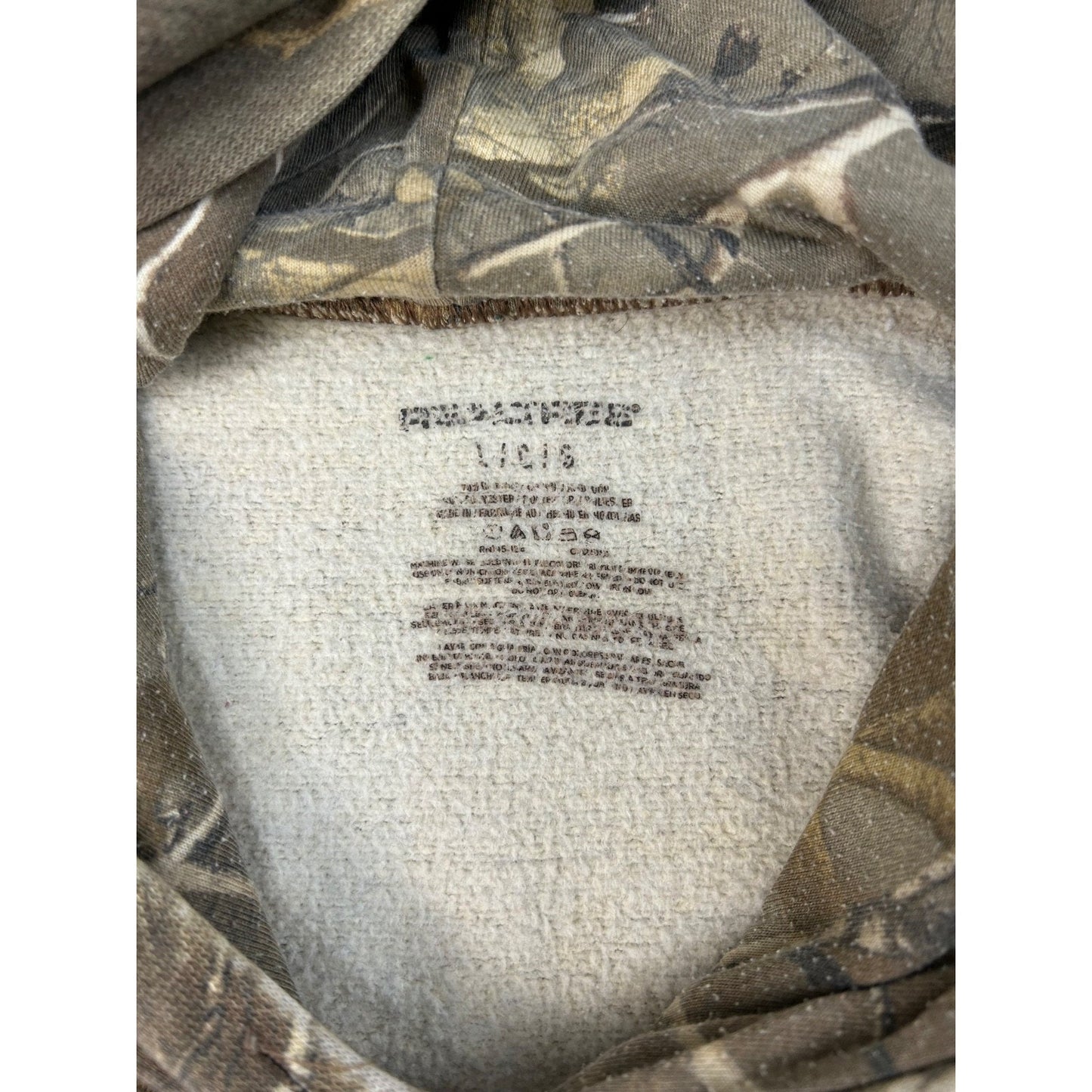 Vintage Realtree Xtra Tree Camo Hooded Hunting Sweatshirt Size Large