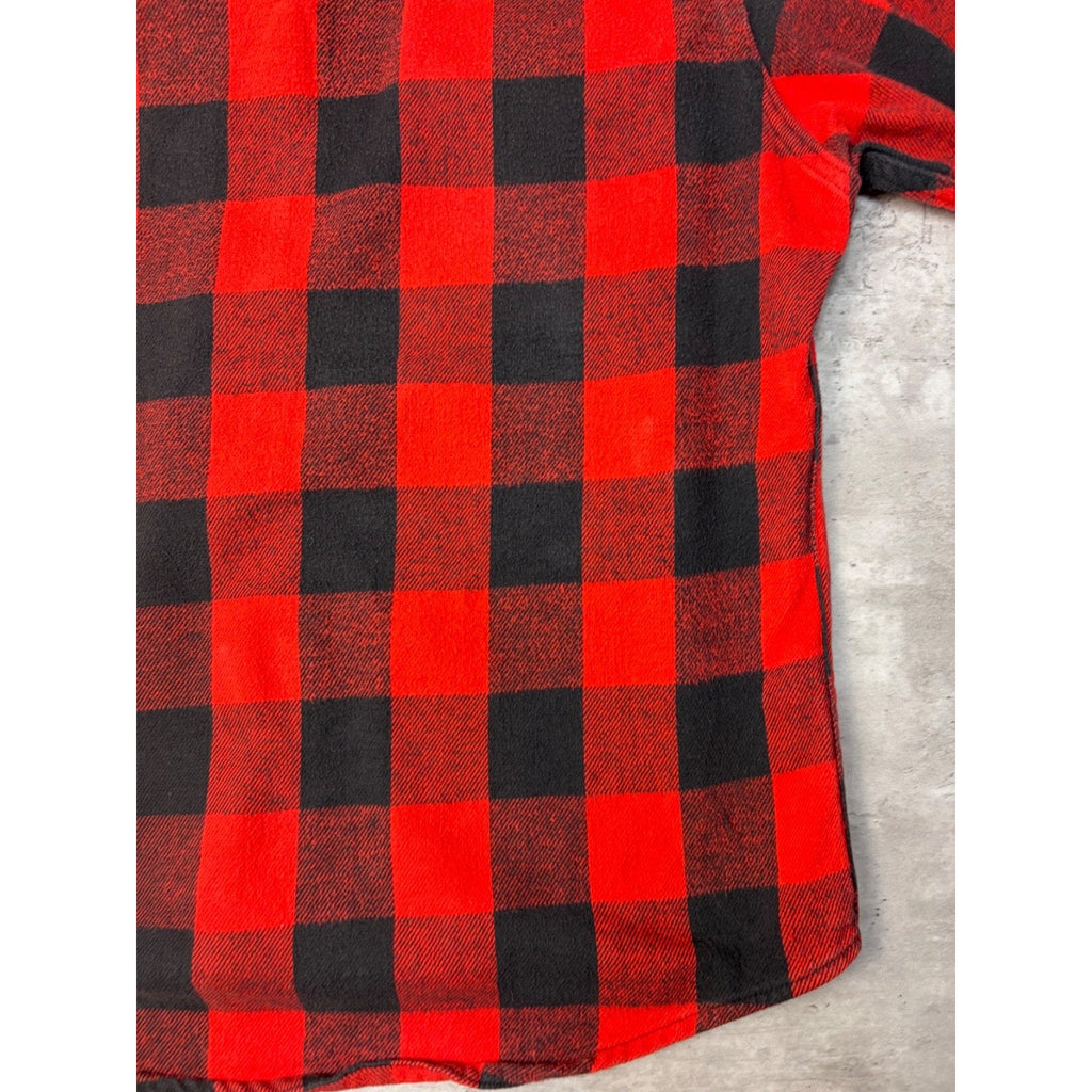 VTG 90s Private Property Plaid Long Sleeve Flannel Button Up Shirt Size Large