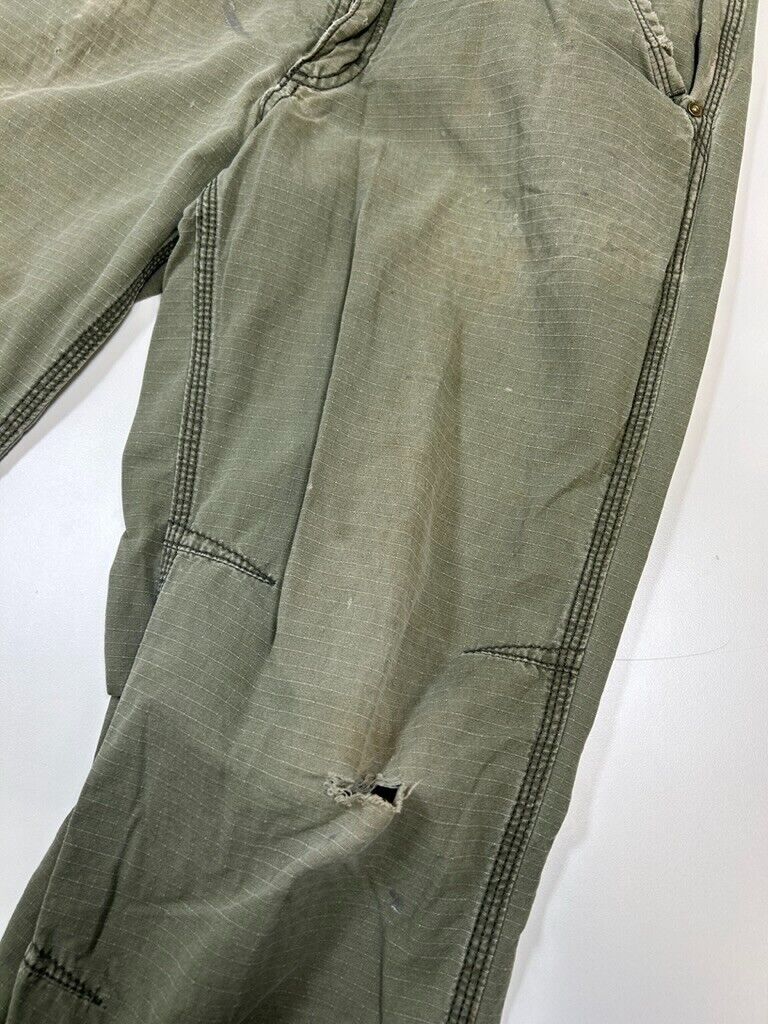 Carhartt Relaxed Fit Work Wear Rip Stop Carpenter Pants Size 30W Green