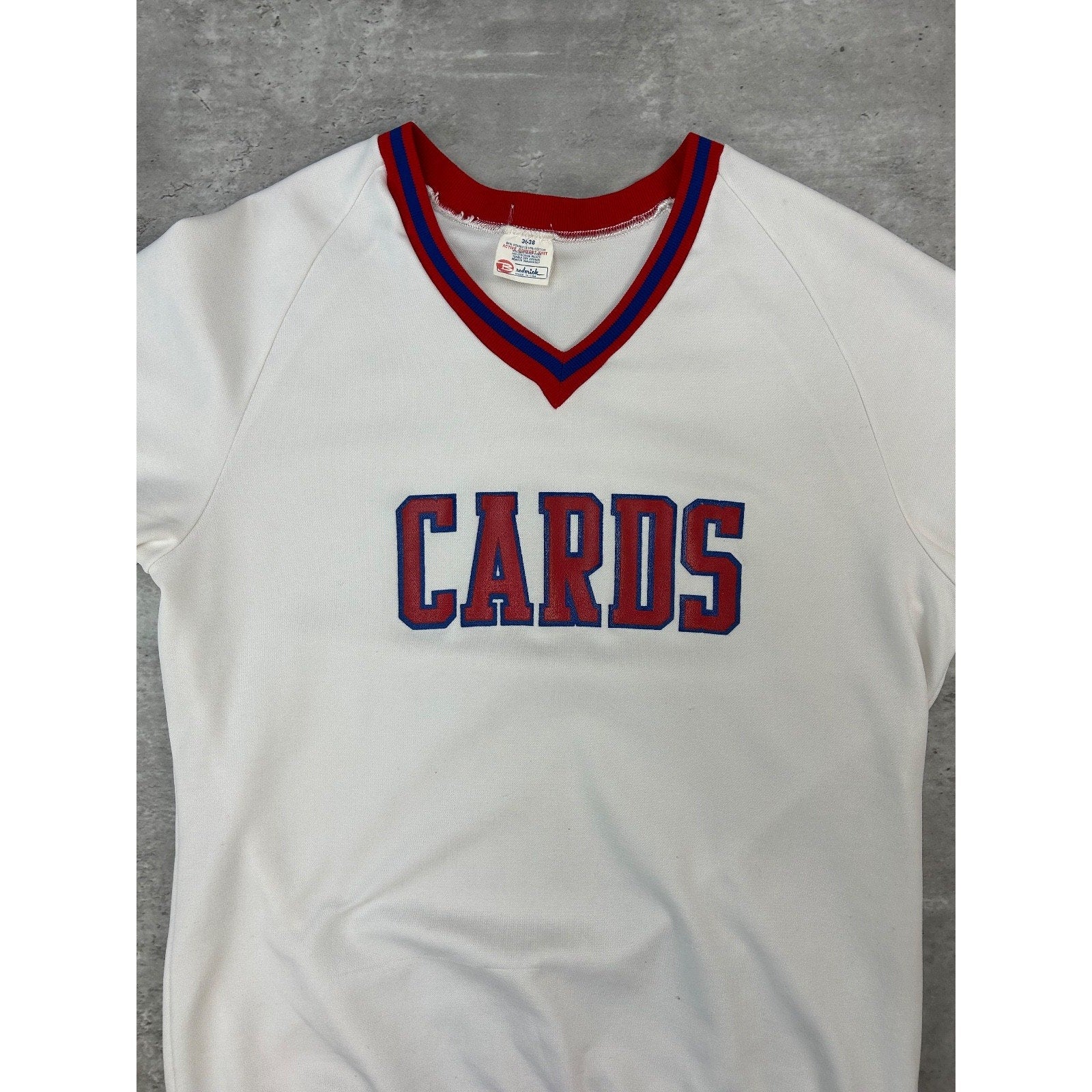 Vintage 80s Cards Graphic Spellout Pullover Jersey Size Small White
