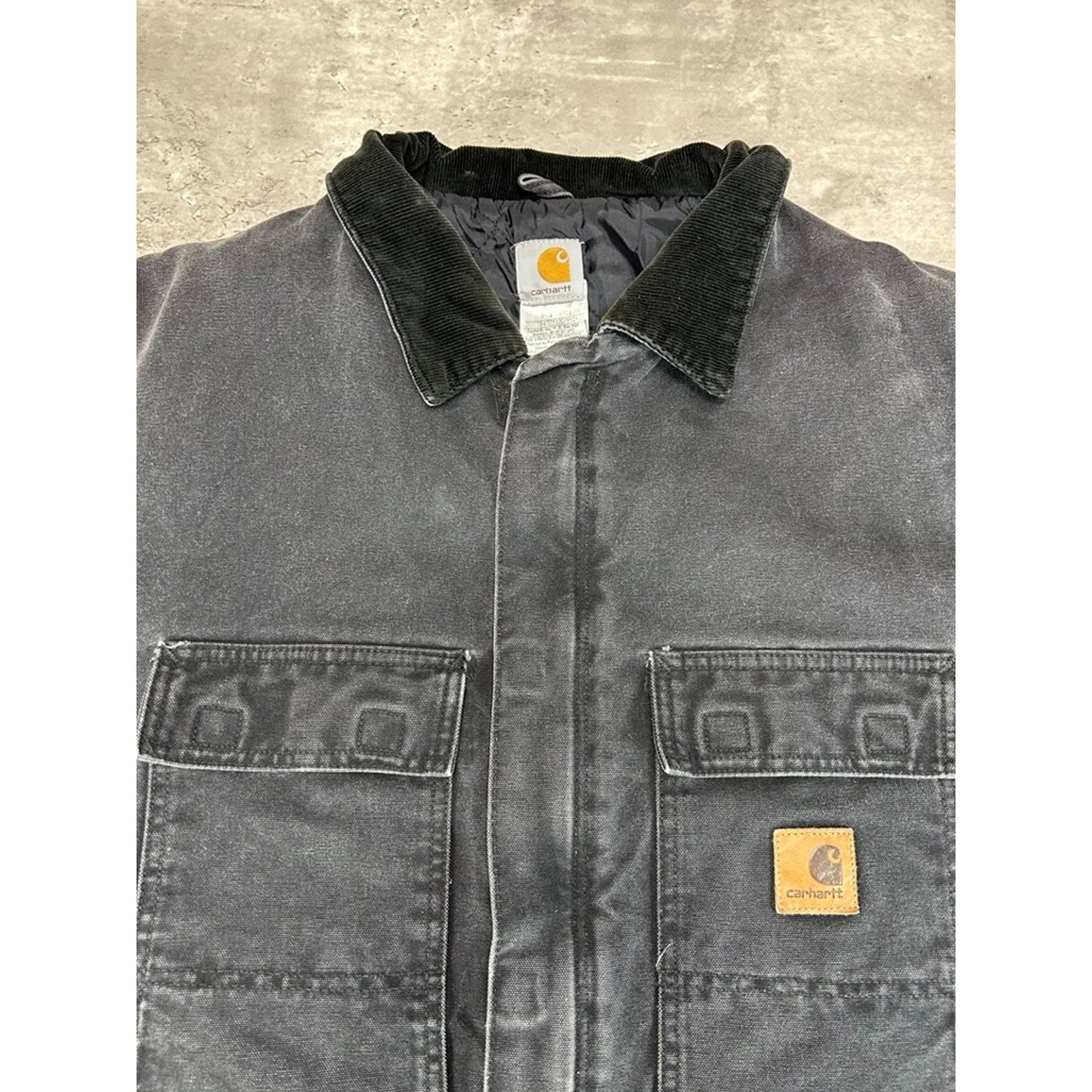 Vintage Carhartt Insulated Canvas Workwear Arctic Jacket Size XXL Black