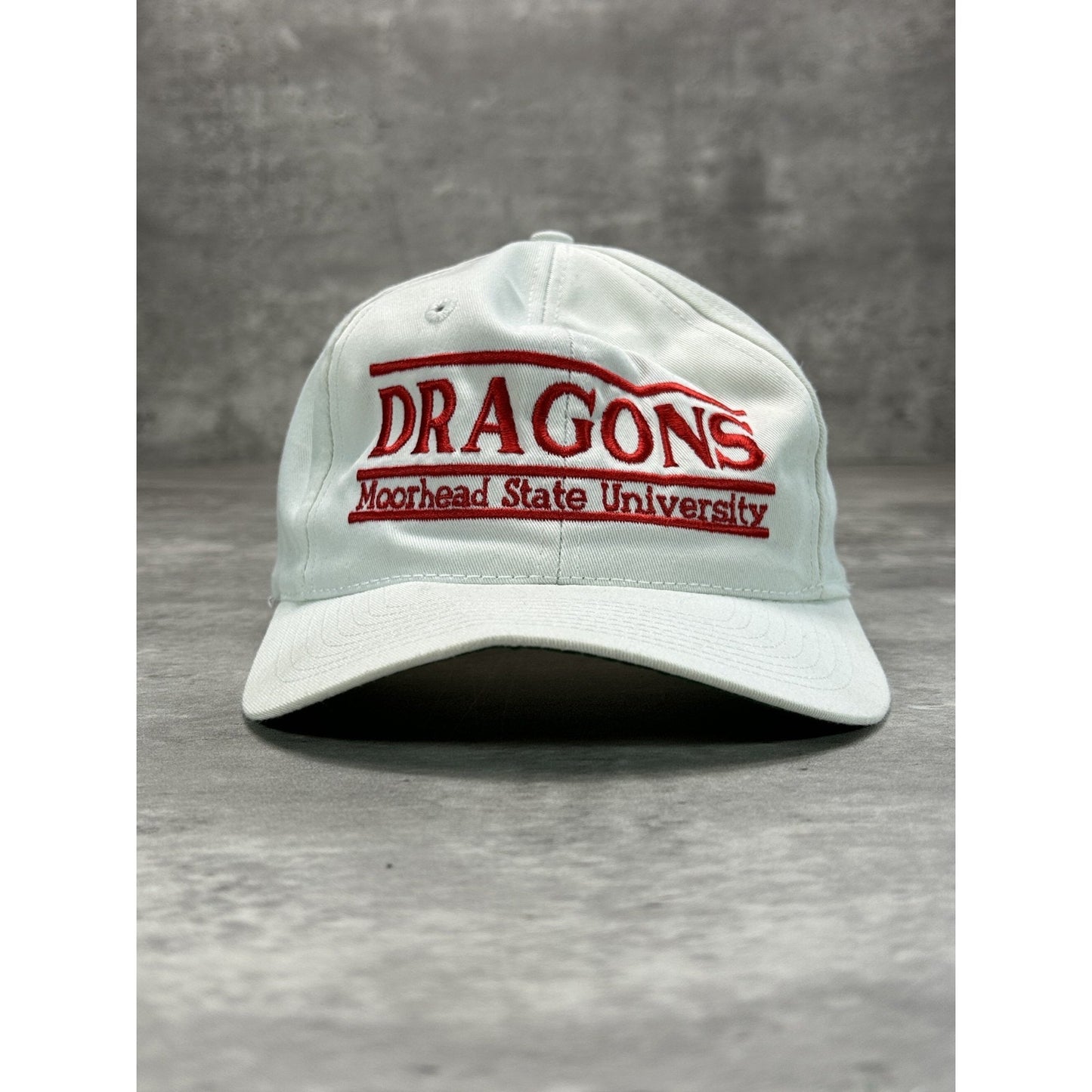 Vintage 90s Moorhead State Dragons NCAA Embroidered Spellout Snapback Hat OSFA
