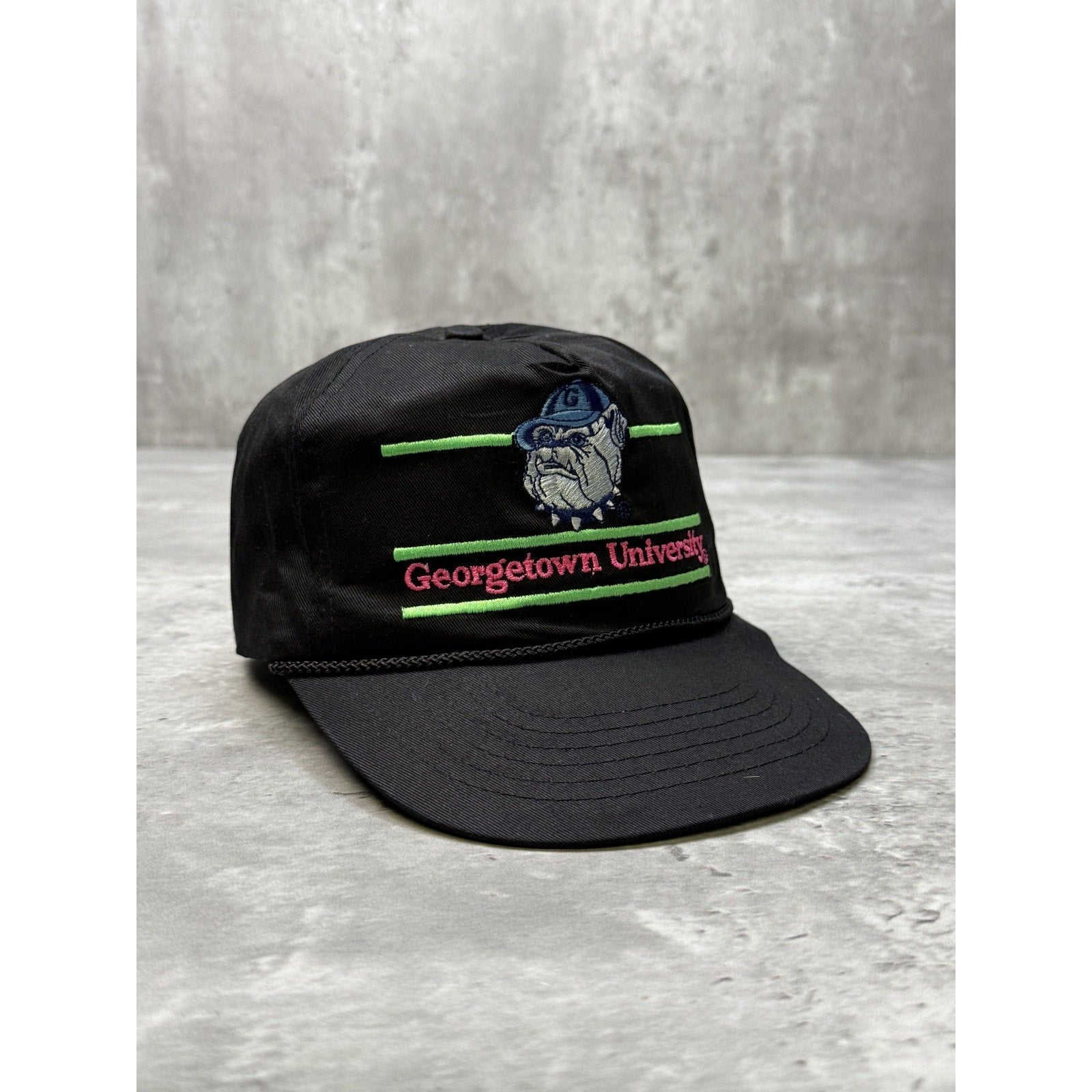 Vintage 90s Georgetown Hoyas NCAA Embroidered Spellout Snapback Hat OSFA