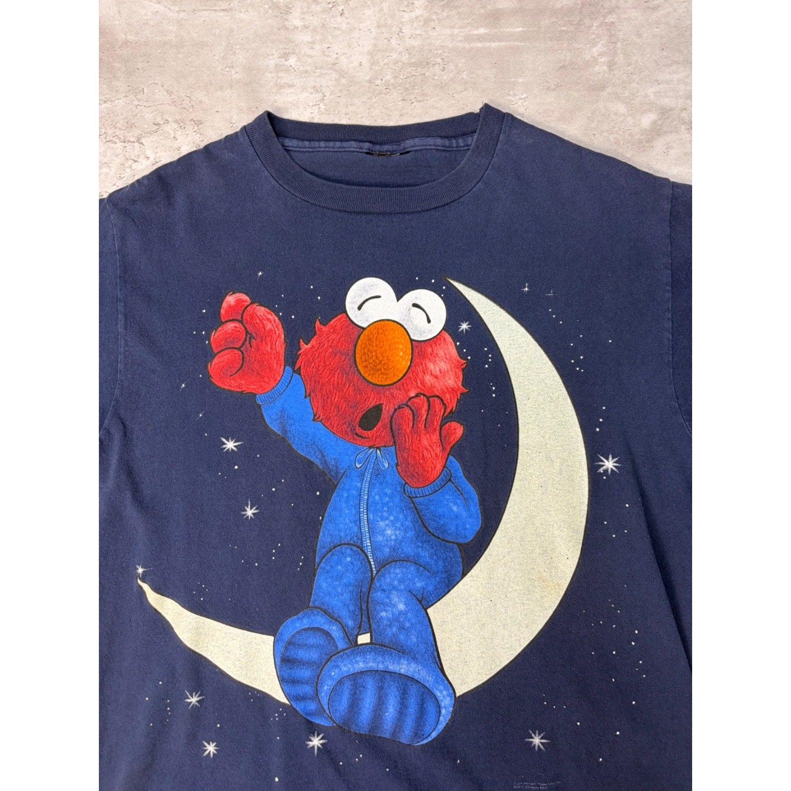 Vintage 90s Elmo Glow In The Dark Cartoon Graphic Tv Show T-Shirt Size Large