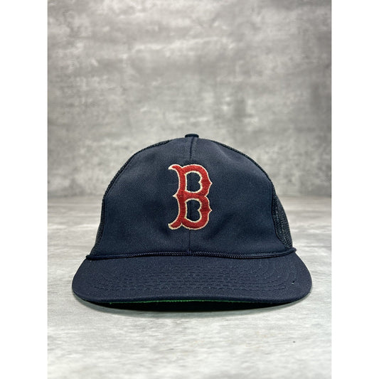 Vintage 1980s Boston Red Sox MLB Embroidered Logo Trucker Snapback Hat OSFA