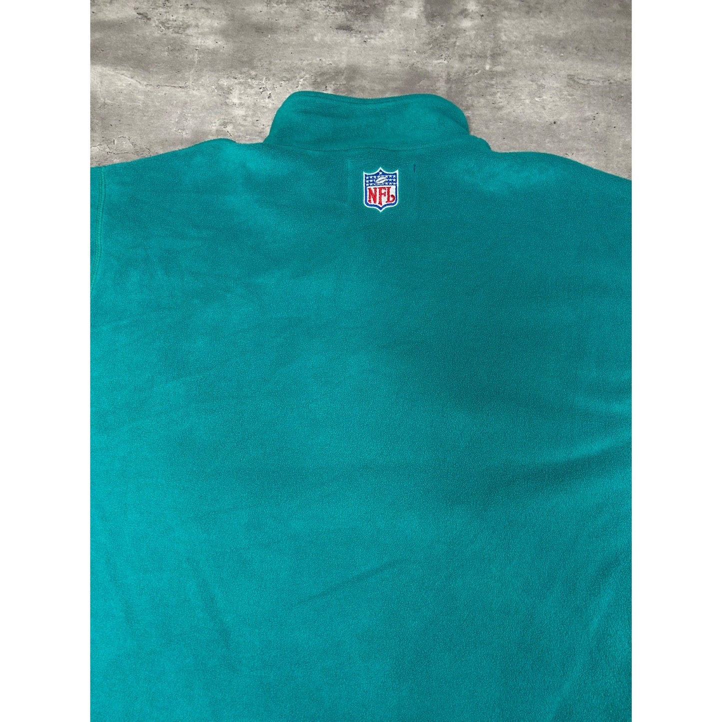 Vintage 90s Miami Dolphins NFL Embroidered 1/4 Zip Fleece Sweatshirt Size 2XL