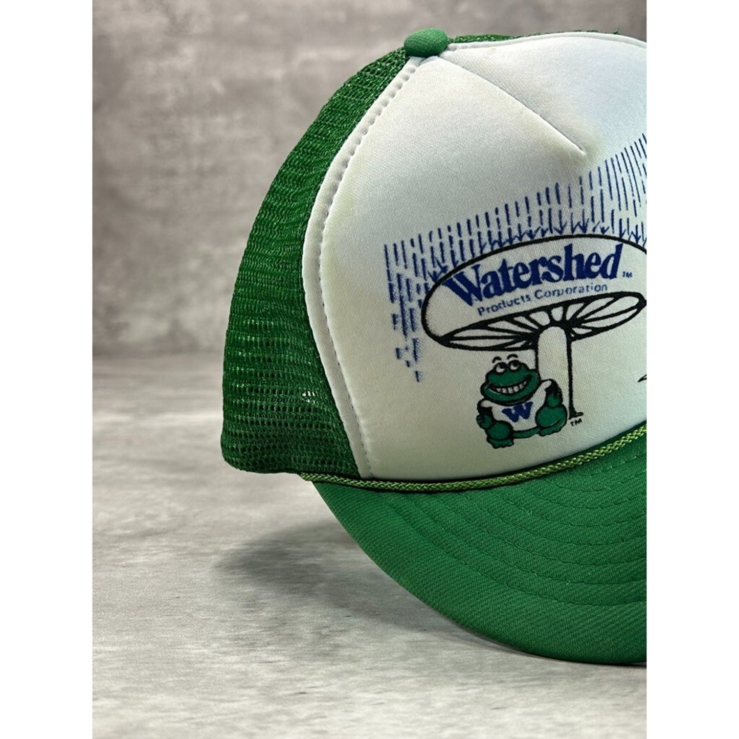 Vintage 1980s Watershed Toadstool Graphic Trucker Snapback Hat OSFA