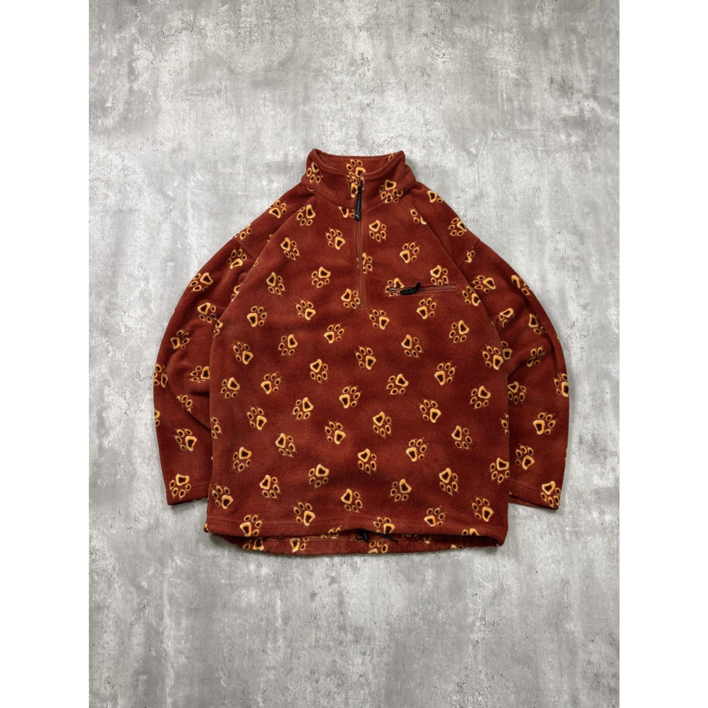 Vintage Jack Wolfskin Paw Print Fleece 1/4 Zip Sweatshirt Size 2XL