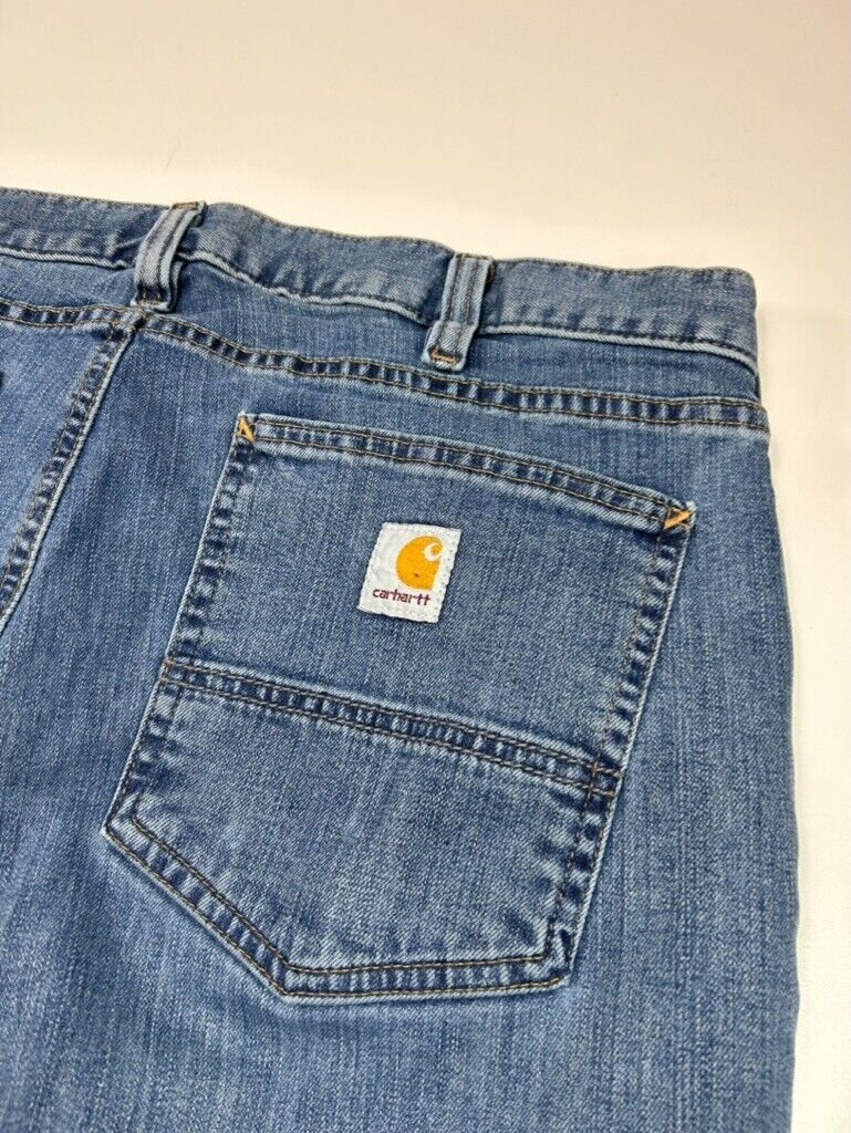 Carhartt Relaxed Fit Medium Wash Workwear Denim Pants Size 35