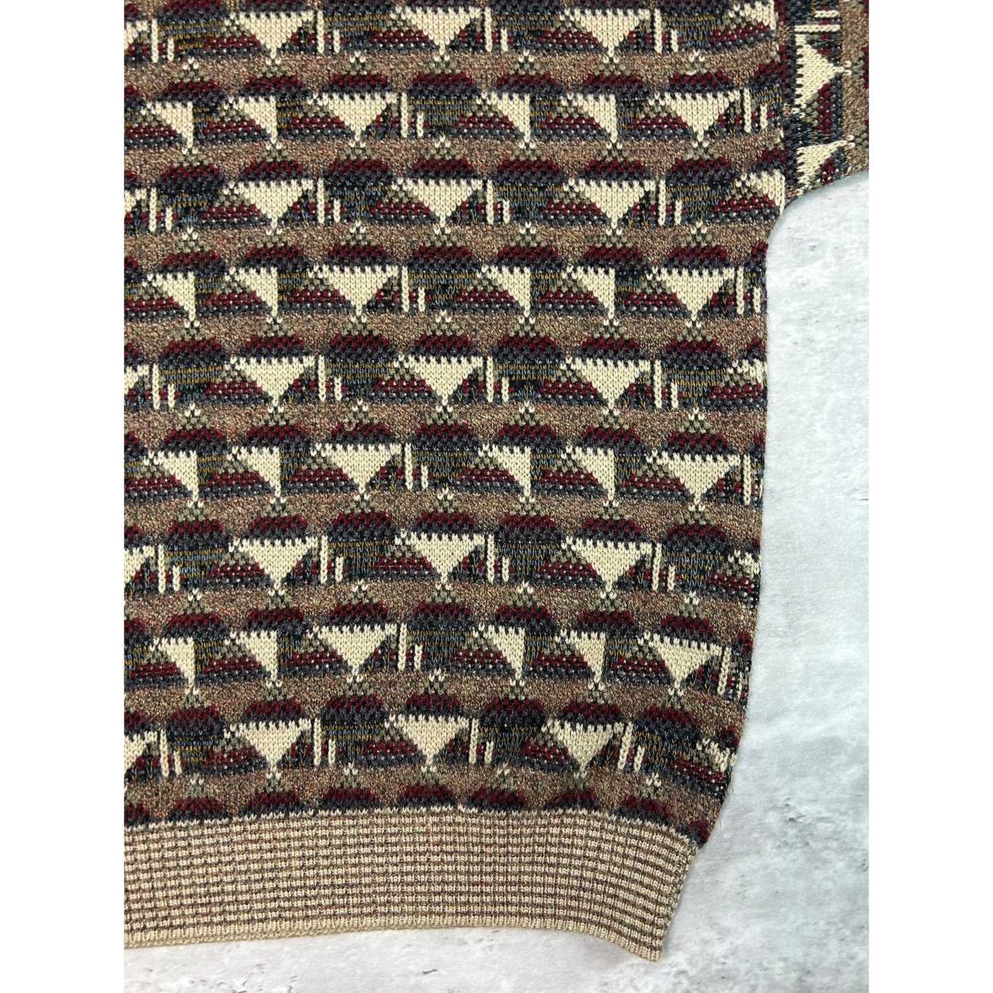 Vintage 90s Crossings Abstract Striped Print Pullover Knit Sweater Size Medium