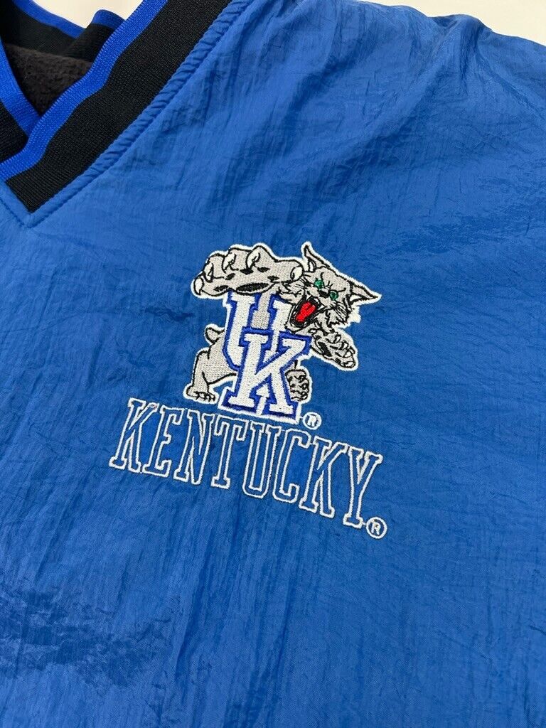 Vintage 90s Kentucky Wild Cats NCAA Reversible Pull Over Jacket Size Large