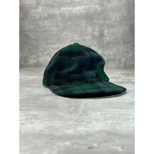 Vintage 90s American Eagle Plaid Flannel Strapback Hat OSFA