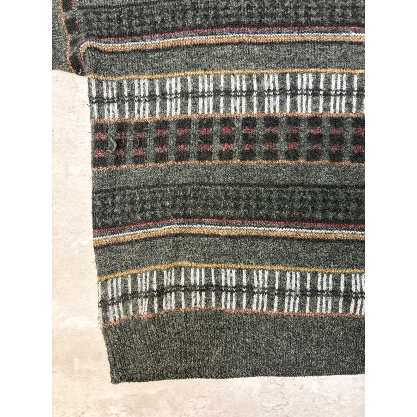 Vintage 80s/90s Etchings Abstract Striped Print Pullover Knit Sweater Size Large