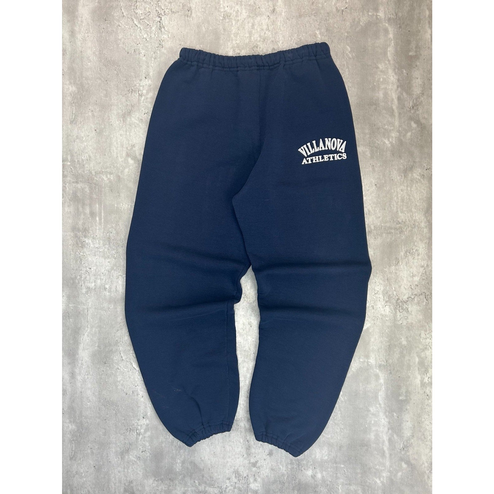 Vintage 90s Villanova Wildcats NCAA Graphic Spellout Sweat Pants Size Large Blue