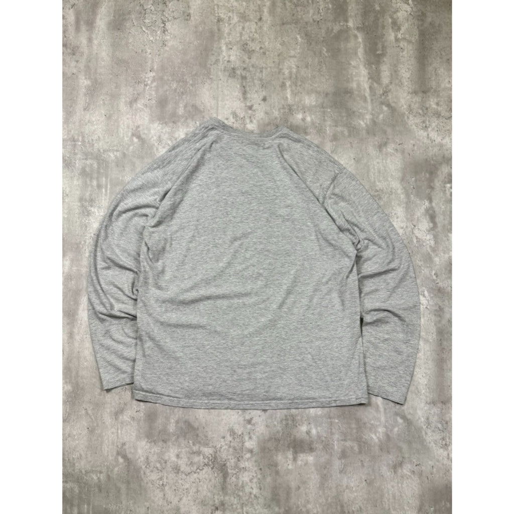 Vintage Nike Embroidered Mini Swoosh Long Sleeve Gray T-Shirt Size XL
