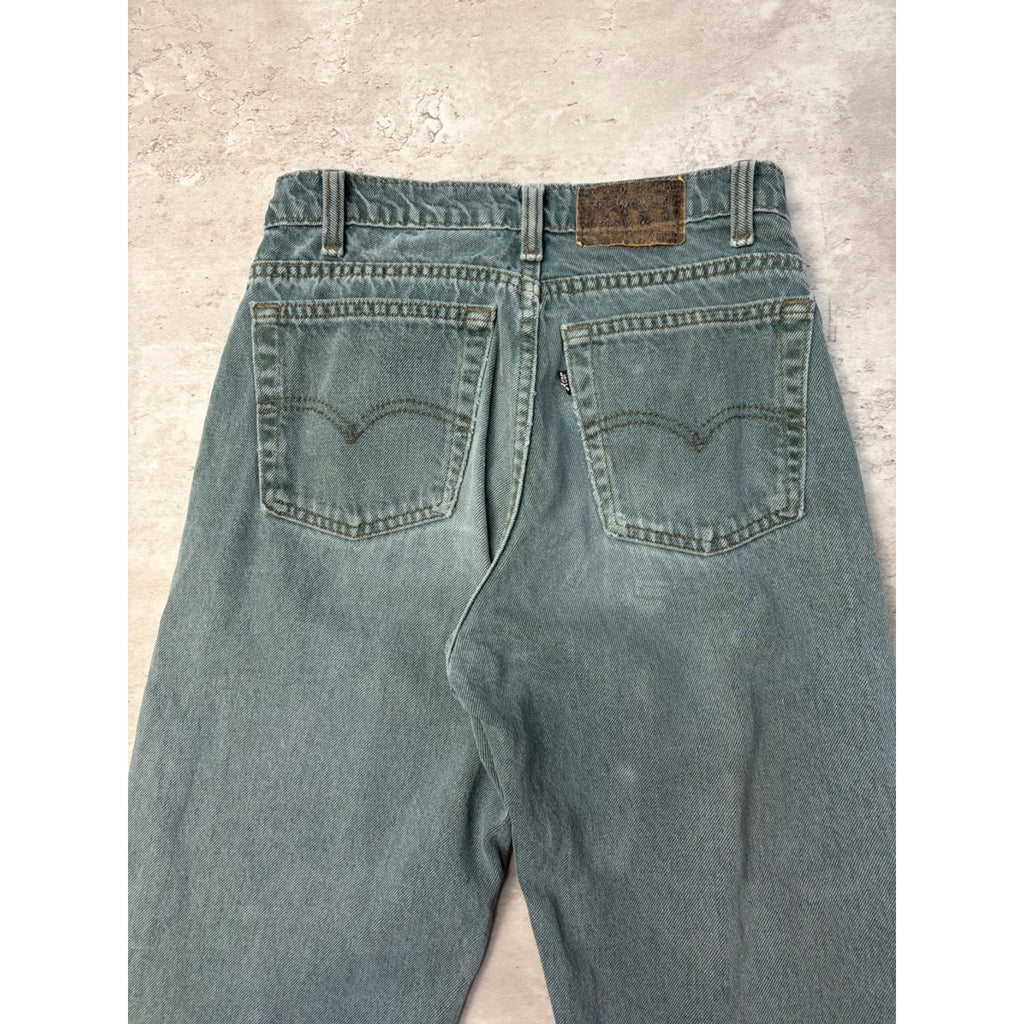 Vintage Levis Black Tab Green Wash Denim Pants Size 28