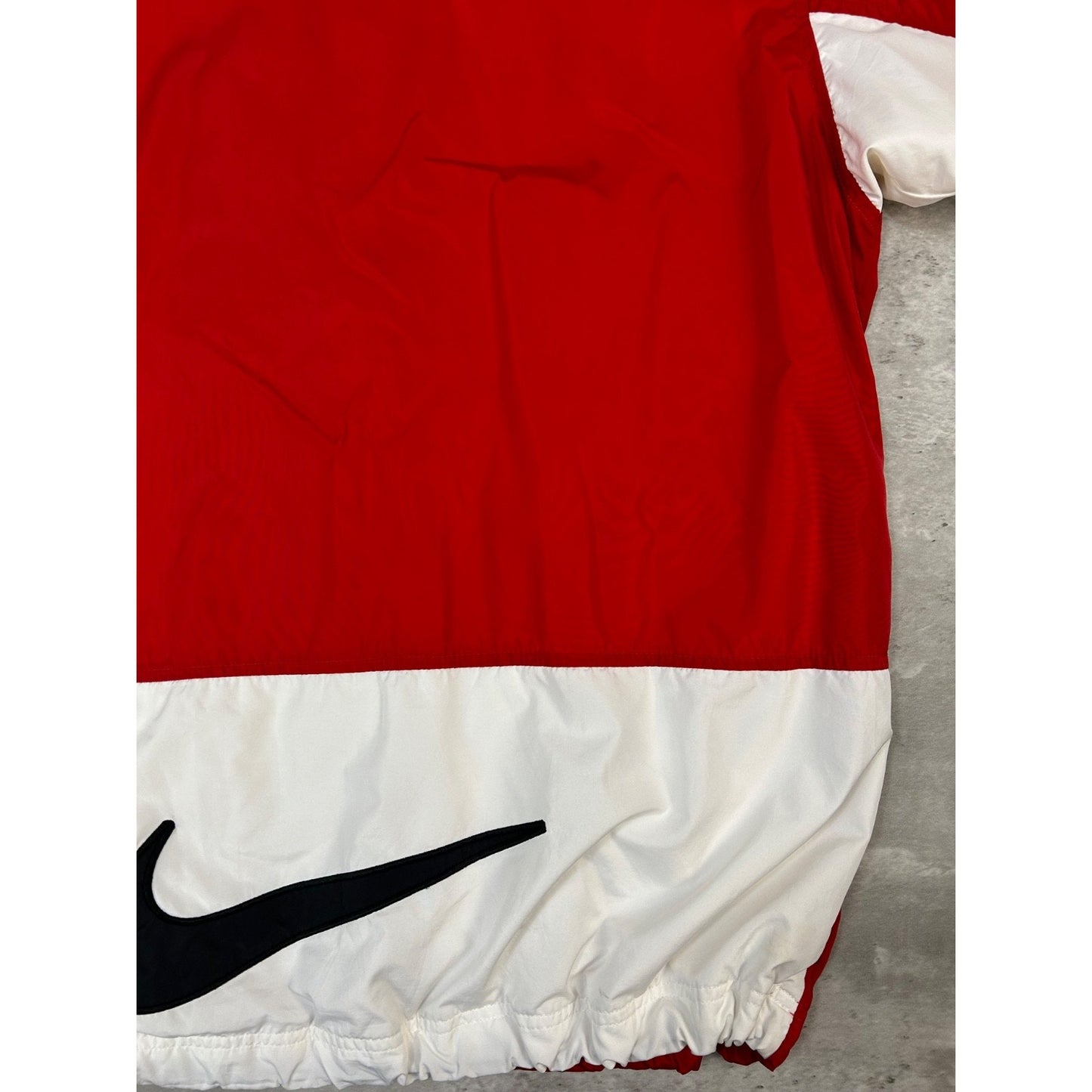 Vintage Nike Embroidered Logo Two Tone Windbreaker Jacket Size Large Red