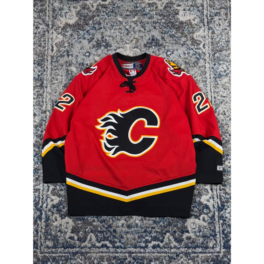 Vintage Craig Conroy #22 Calgary Flames NHL CCM Hockey Jersey Size 2XL