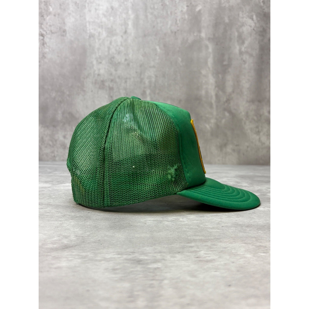 Vintage 80s Beaver Lumber Embroidered Patch Trucker Snapback Hat OSFA