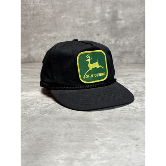 Vintage 80s/90s John Deere Embroidered Patch Trucker Snapback Hat OSFA
