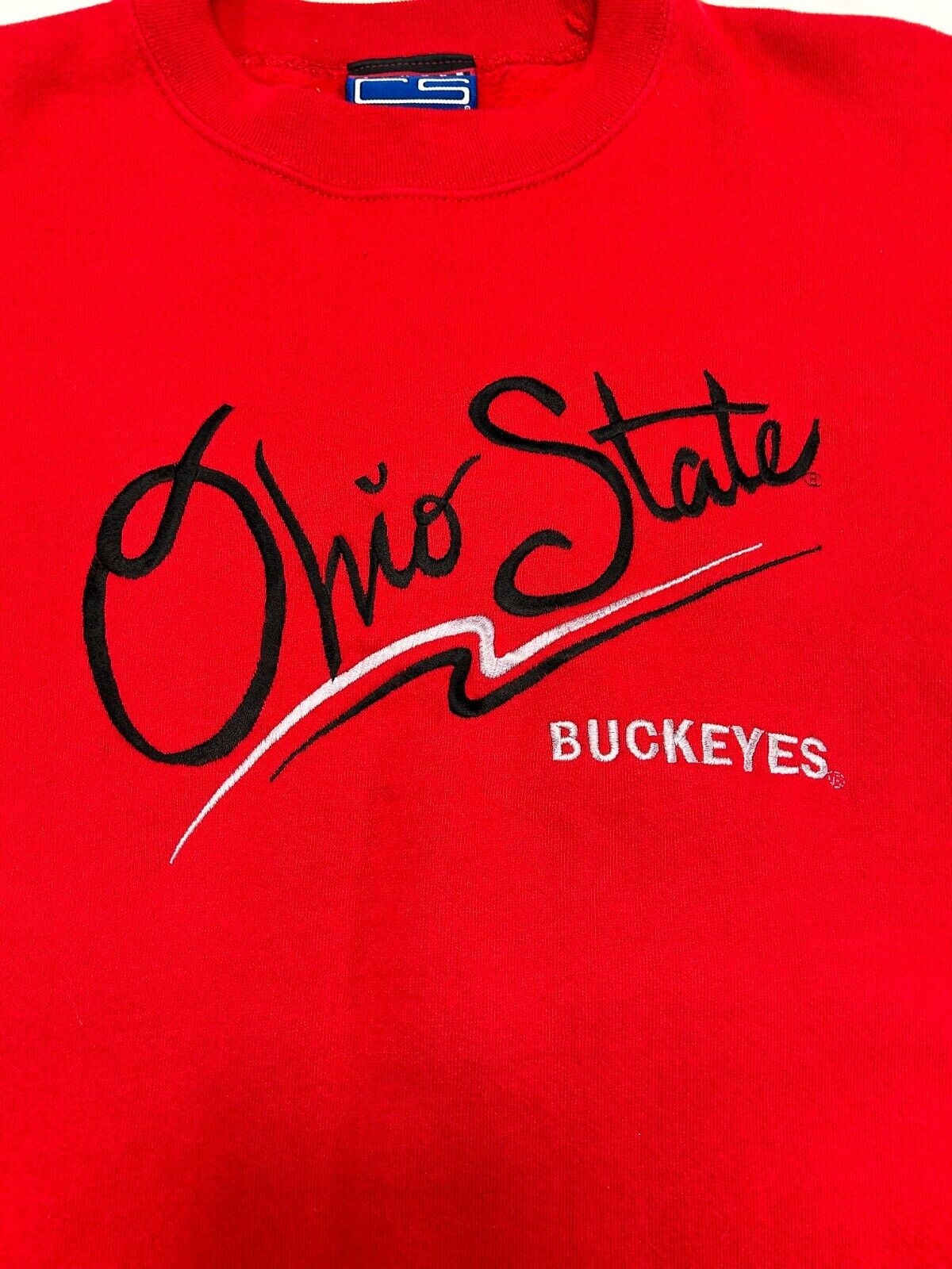 Vintage 90s Ohio State Buckeyes NCAA Collegiate Spell out Sweatshirt Size XL Red