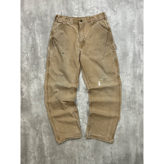 Vintage Carhartt Canvas Workwear Carpenter Pants Size 32 Beige