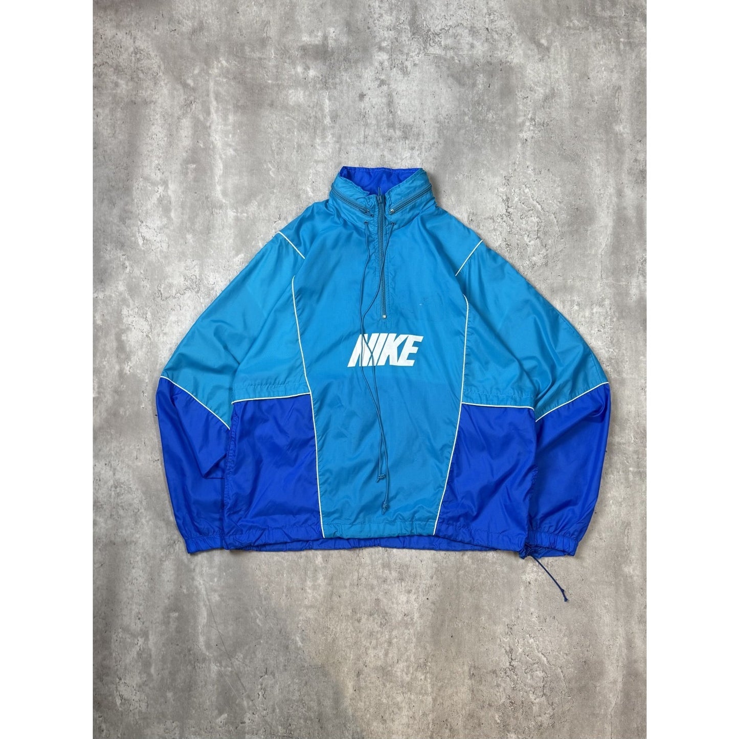 Vintage 80s/90s Nike Graphic Spellout 1/2 Zip Windbreaker Jacket Size Medium