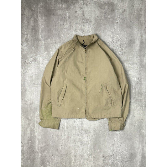 1970s English Squire Paint Splattered Full Zip Ricky Jacket Size Large Beige