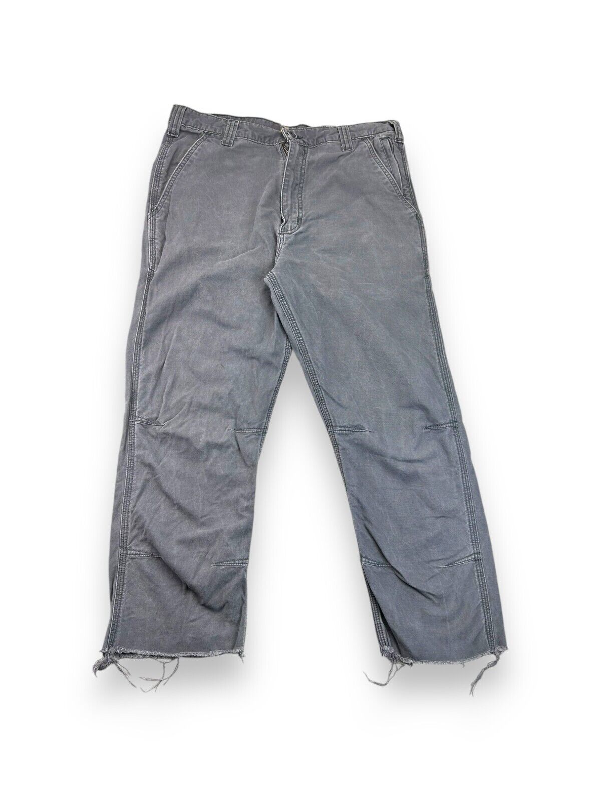 Carhartt Straight Fit Canvas Workwear Pants Size 35 Gray