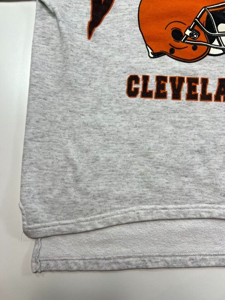 Vintage 1998 Cleveland Browns NFL Spellout Helmet Hooded Sweatshirt Size Medium