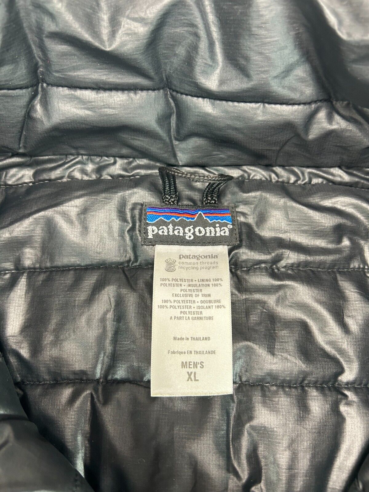 Patagonia Full Zip Insulated Embroidered Patch Nylon Vest Size XL Black