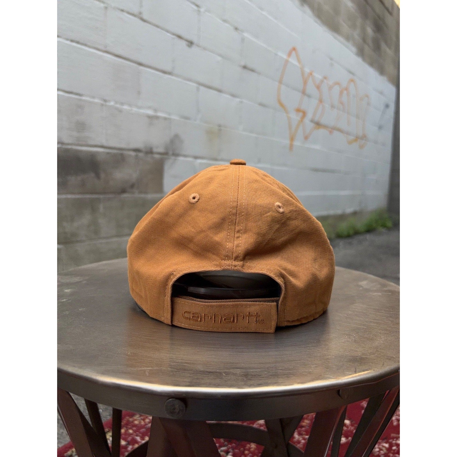 Carhartt Embroidered Leather Patch Workwear Strapback Hat OSFA