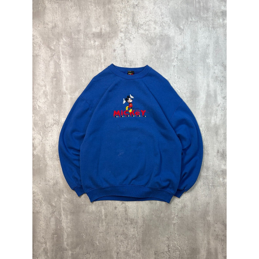 Vintage 90s Disney Mickey Mouse Embroidered Character Graphic Sweatshirt Size XL