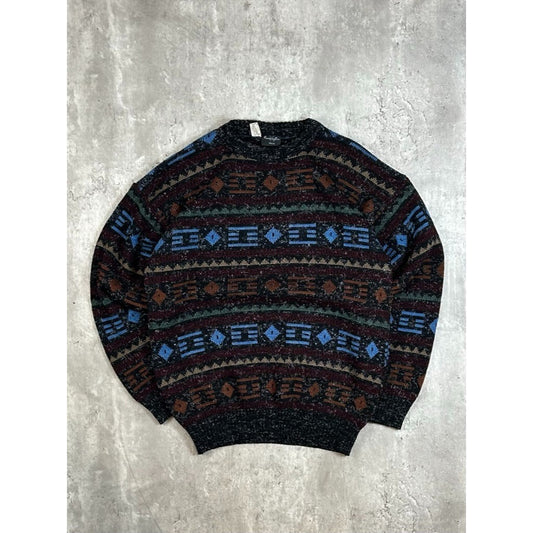 Vintage 80s/90s Kennington Abstract Striped Pullover Knit Sweater Size Large